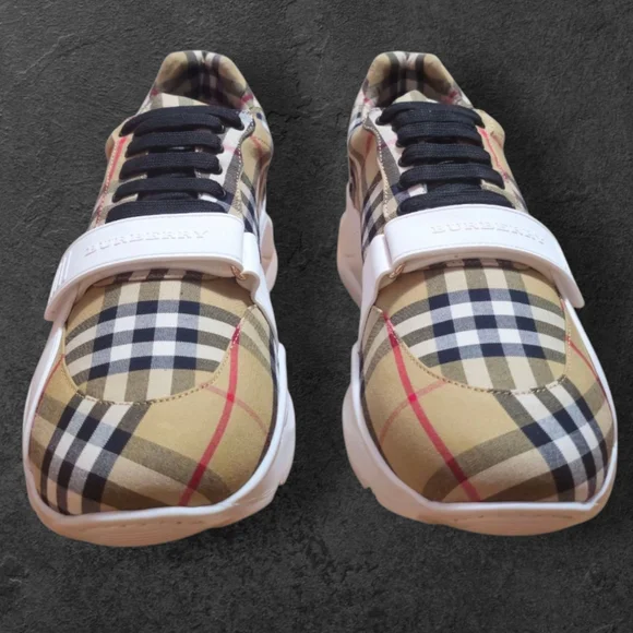 Burberry Regis Check Trainer | Heritage Plaid Sneakers - Size 12 - Picture 3 of 7